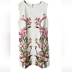 Dolce & Gabbana White Dress with Pink Floral Design